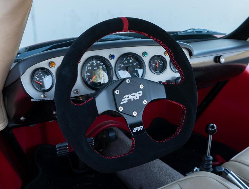 PRP Suede D-Shape Steering Wheel - Red-thumbmail-2