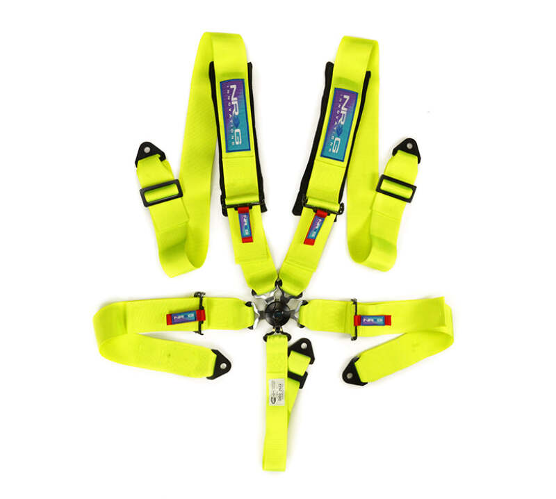 NRG SFI 16.1 5Pt 3 Inch Seat Belt Harness with Pads / Cam Lock - Neon Green-thumbmail-1