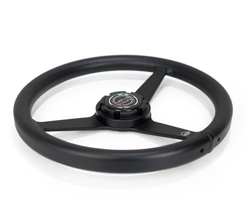 NRG Aluminum Steering Wheel 330mm - Heritage Solid Spoke - Ergonomic Grip - Anadized Black-thumbmail-3