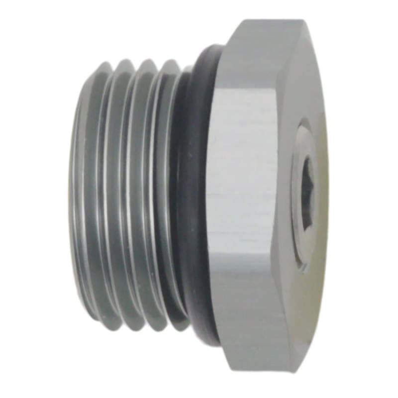 DeatschWerks 8AN ORB Male Plug Fitting with 1/8in NPT Gauge Port - Anodized DW Titanium-thumbmail-1