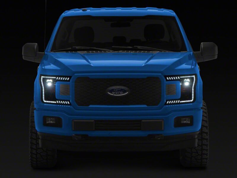 Raxiom 18-20 Ford F-150 LED Halo Surround Headlights with White DRL- Black Housing- Clear Lens-thumbmail-2