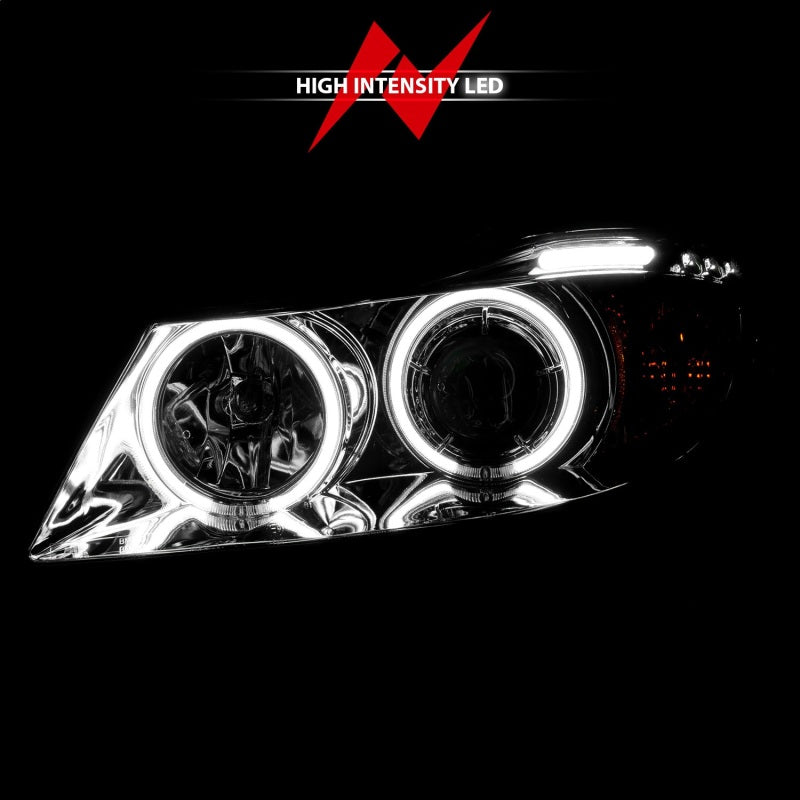 ANZO 2006-2008 BMW 3 Series E90-E91 Projector Headlights w/ Halo w/ LED Bar Chrome (CCFL)-thumbmail-10