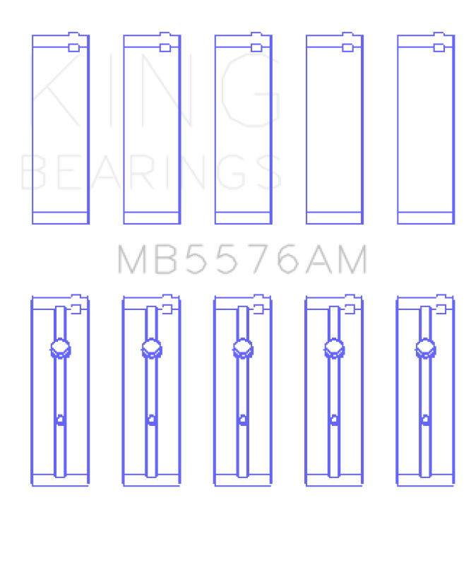 King Engine Bearings Ford J4B/J4C (Size +0.50mm) Main Bearing Set-thumbmail-1