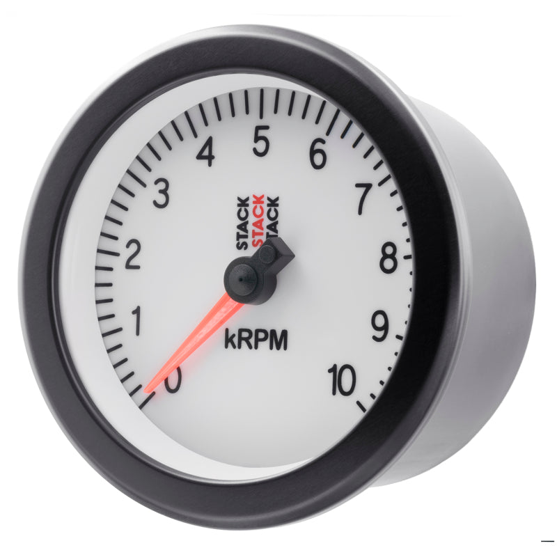 Autometer Stack Sport 88mm 0-10K RPM Tachometer - White-thumbmail-3