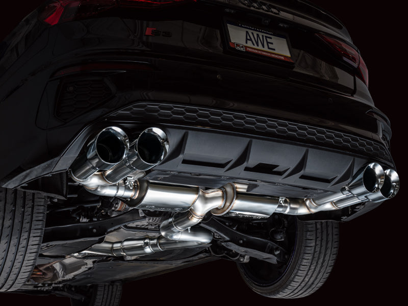 AWE 22-24 Audi 8Y S3 Touring Edition Exhaust - Chrome Silver Tips-thumbmail-4