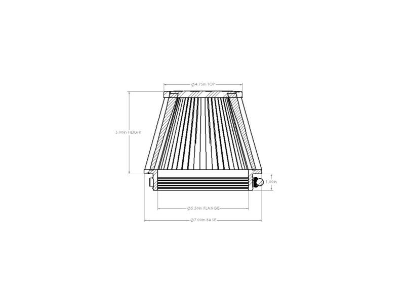 aFe POWER Universal Clamp-On Air Filter w/ D2 Dura-Dry Media - 5.5in F x 7in B x 4.75in T x 5in H-thumbmail-3