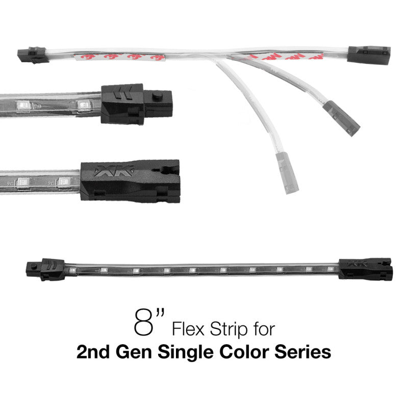 XK Glow Single Color 8in Flex Strip Single Color RED - 2nd Gen-thumbmail-1
