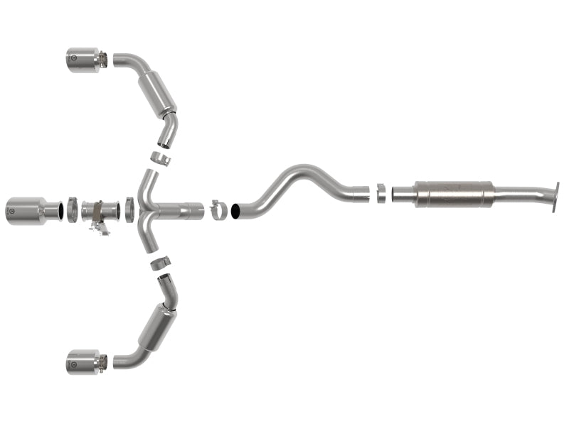 aFe 23-24 Toyota GR Corolla L3 1.6L (t) Gemini XV 3in to 2-1/2in Cat Back Exhaust w/ Polished Tips-thumbmail-6