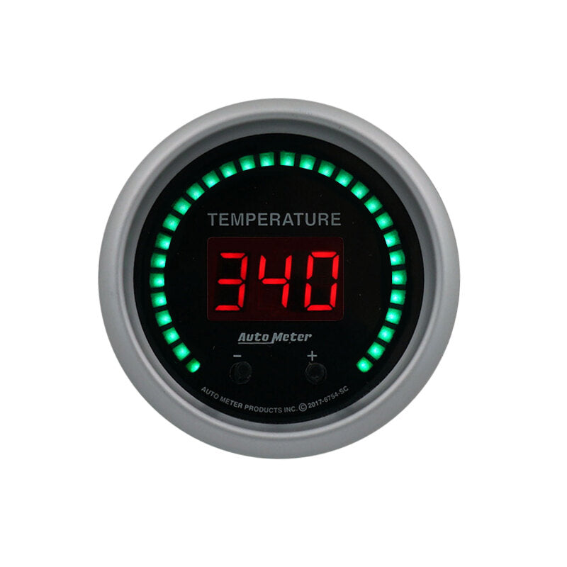 Autometer 52.4mm Black Switchable 60-340 Degrees F / 40-170 Degrees C Sport-Comp Elite Digital Gauge-thumbmail-1