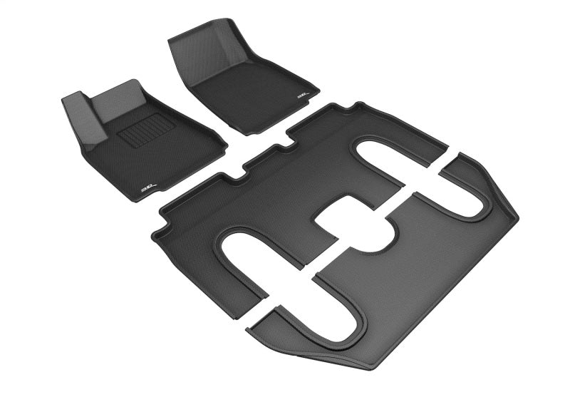 3D MAXpider 2016-2018 Tesla Model X 6-Seats w/ Console Kagu 1st/2nd/3rd Rows Floormats - Black