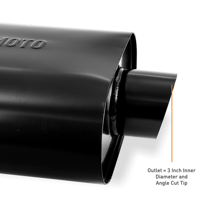 Mishimoto Muffler with 2.5in Center Inlet/Outlet - Angled Tip - Black-thumbmail-2