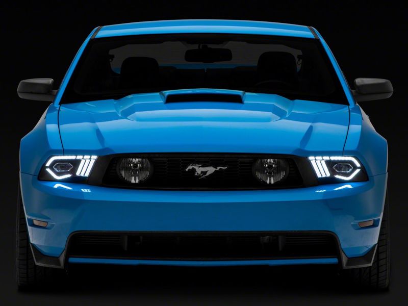 Raxiom 10-12 Ford Mustang w/ Factory Halogen LED Projector Headlights- Blk Housing (Clear Lens)-thumbmail-3