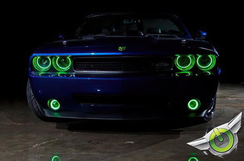 Oracle 08-14 Dodge Challenger LED Projector Headlight Halo Kit - Green-thumbmail-4