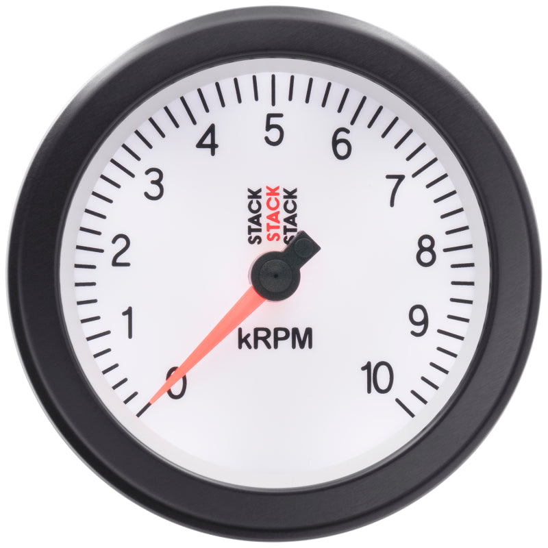 Autometer Stack Sport 88mm 0-10K RPM Tachometer - White-thumbmail-4