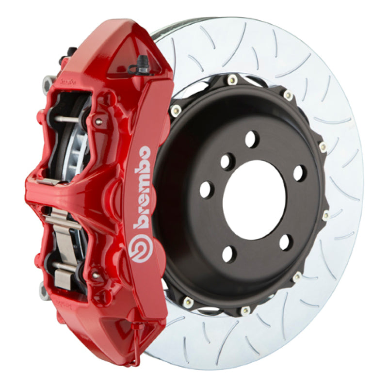Brembo 11-14 Mustang GT w/OEM Brembo(S197) Fr GT BBK 6Pist Cast 380x32 2pc Rtr Slot Type3-Red-thumbmail-1