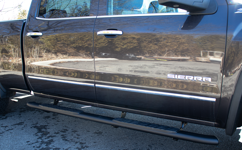 Fishbone Offroad 07-18 Chevrolet Silverado 1500/2500/3500 Crew Cab Oval Side Steps - Black Textured-thumbmail-2
