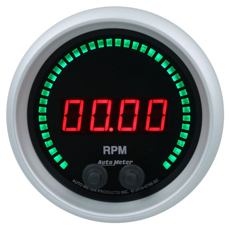 Autometer 85.7mm Black 0-16K RPM Tachometer Sport-Comp Elite Digital Gauge-thumbmail-1