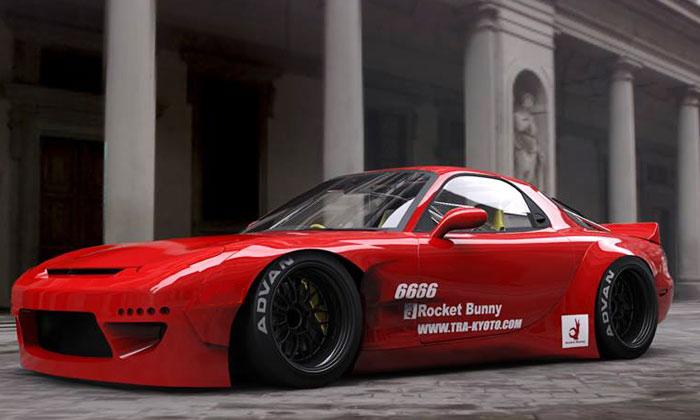 GReddy X Rocket Bunny FD3S V2 Side Skirts Set-thumbmail-1