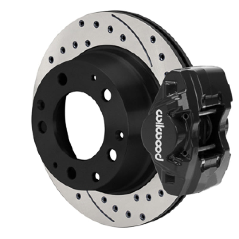 Wilwood 84-89 Porsche 911 D31 11.42in. Rear Brake Kit w/ Flex Lines - Drilled Rotors (Black)-thumbmail-1