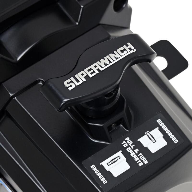Superwinch 12000 LBS 12V DC 3/8in x 80ft Synthetic Rope SX12SR Winch - Semi Gloss Black-thumbmail-2