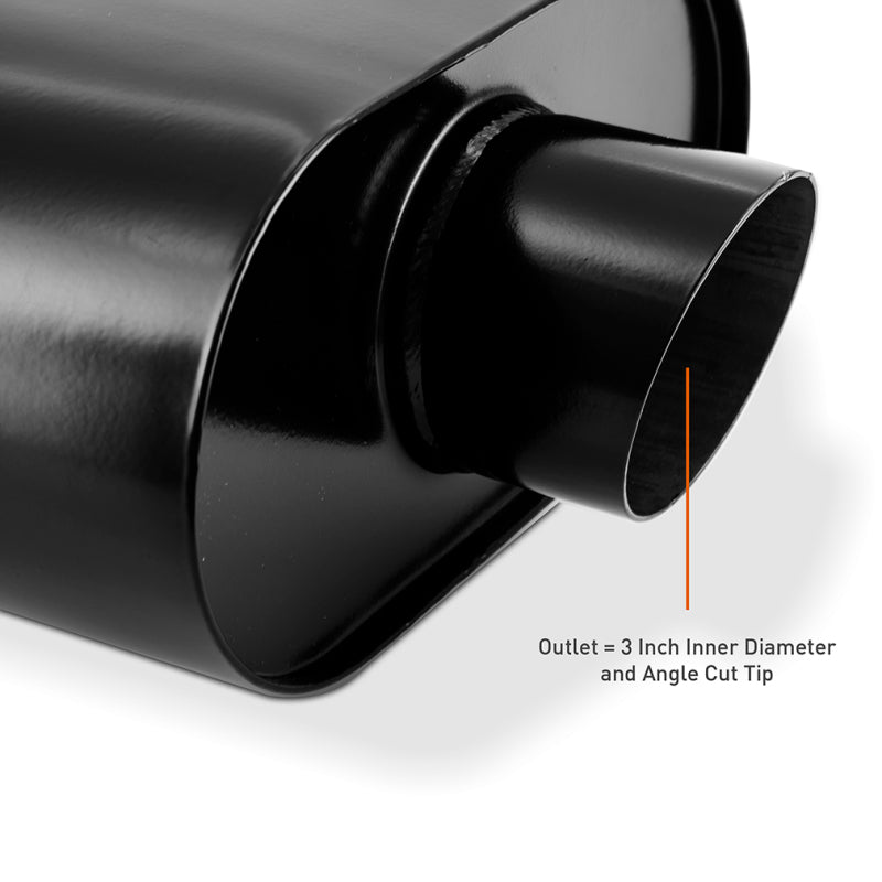 Mishimoto Muffler with 3in Center Inlet/Outlet - Angled Tip - Black-thumbmail-3