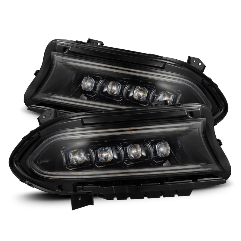 AlphaRex 15-23 Dodge Charger NOVA LED Proj Headlights Alpha-Blk w/Actv Light & Seq.Sig / SB DRL-thumbmail-1