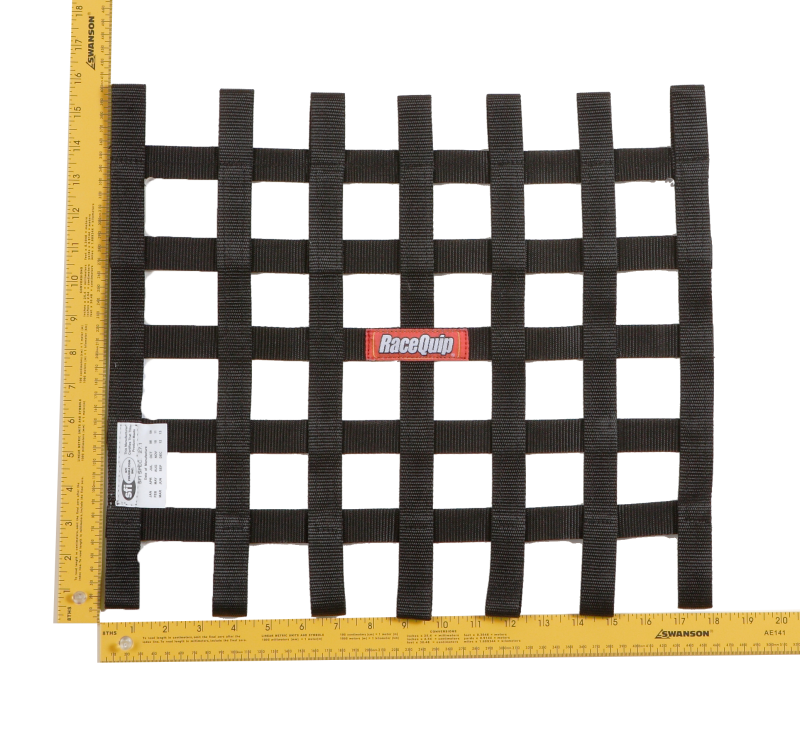 RaceQuip Black 15 X 18 SFI Ribbon Net