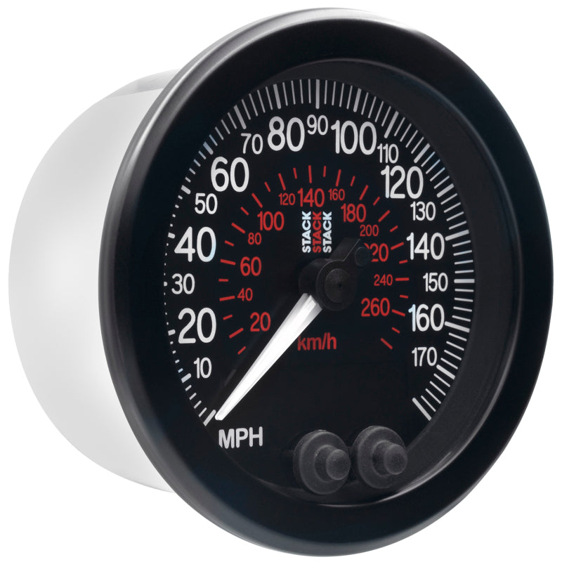 Autometer Stack Instruments 88mm 0-180 MPH 290 KM/H GPS Speedometer - Black-thumbmail-2