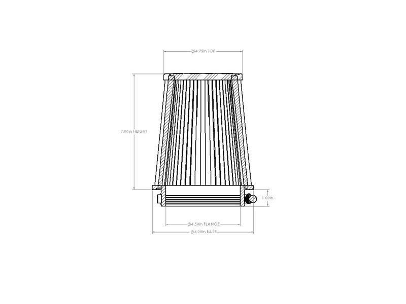 aFe POWER Universal Clamp-On Air Filter w/ D2 Dura-Dry Media - 4.5in F x 6in B x 4.75in T x 7in H-thumbmail-4
