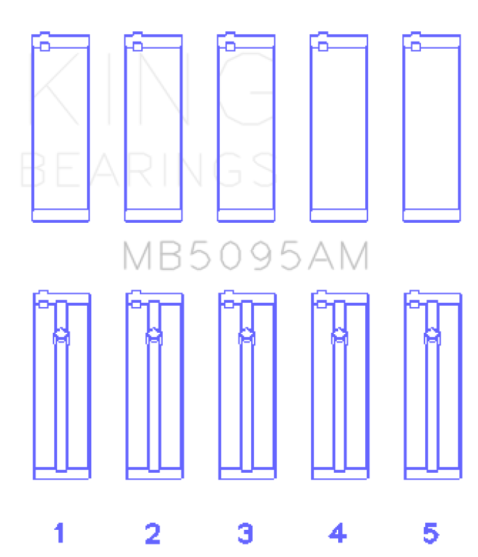 King Engine Bearings Toyota 2E (Size +0.25mm) Main Bearing Set-thumbmail-1
