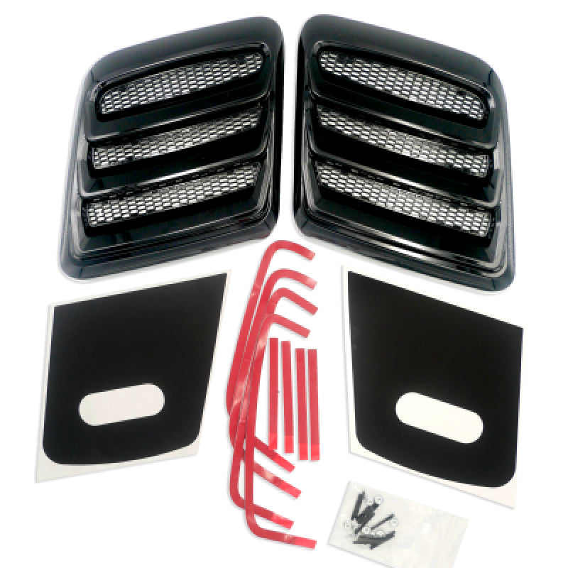 Roush 2018-2023 Mustang Hood Heat Extractors - Gloss Black-thumbmail-1