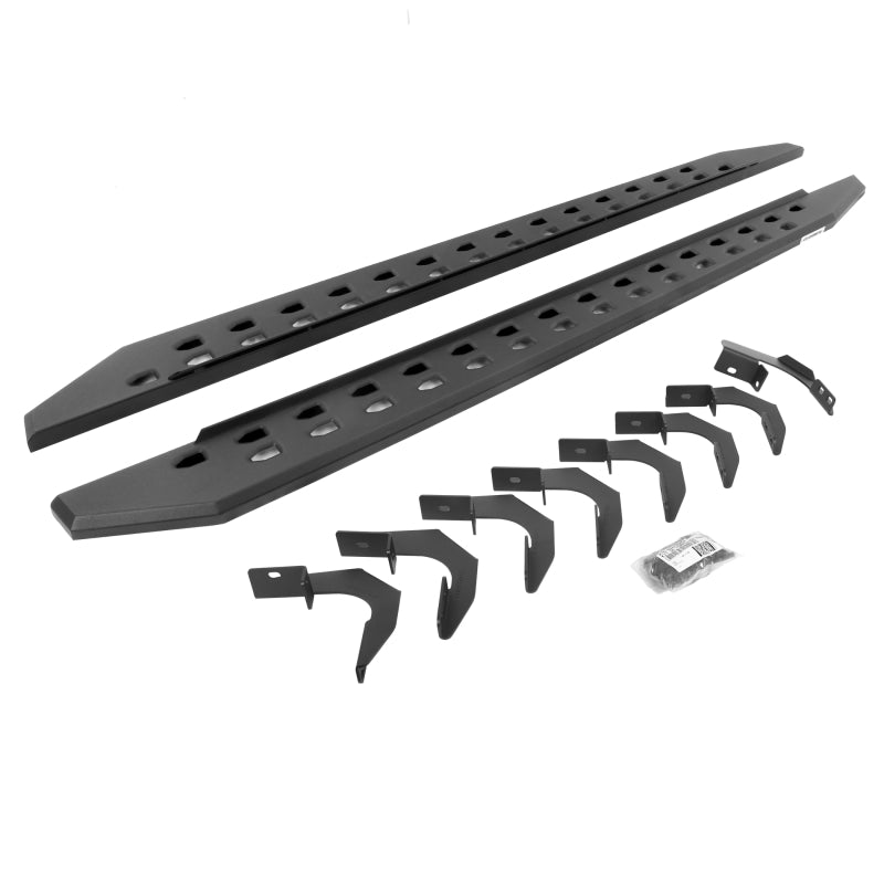 Go Rhino 15-22 GMC Canyon CC 4DR RB20 Slim Running Boards Kit (w/Brackets) - Tex. Blk-thumbmail-1