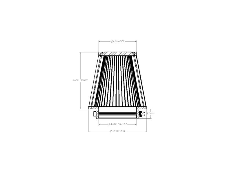 aFe POWER Universal Clamp-On Air Filter w/ D2 Dura-Dry Media - 4in F x 6in B x 4in T x 6in H-thumbmail-4