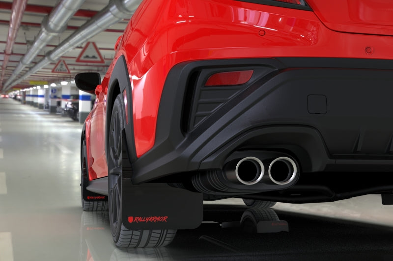 Rally Armor 2022+ Subaru WRX Black UR Mud Flap Altered Font Red Logo-thumbmail-2