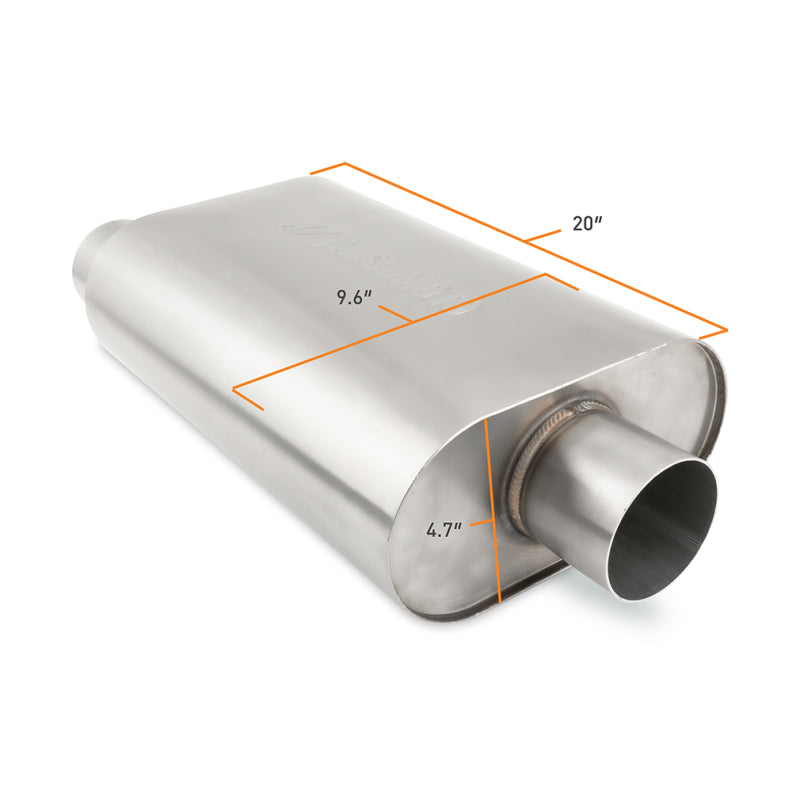 Mishimoto Universal Muffler with 3.0in Offset Inlet/Outlet - Brushed-thumbmail-2