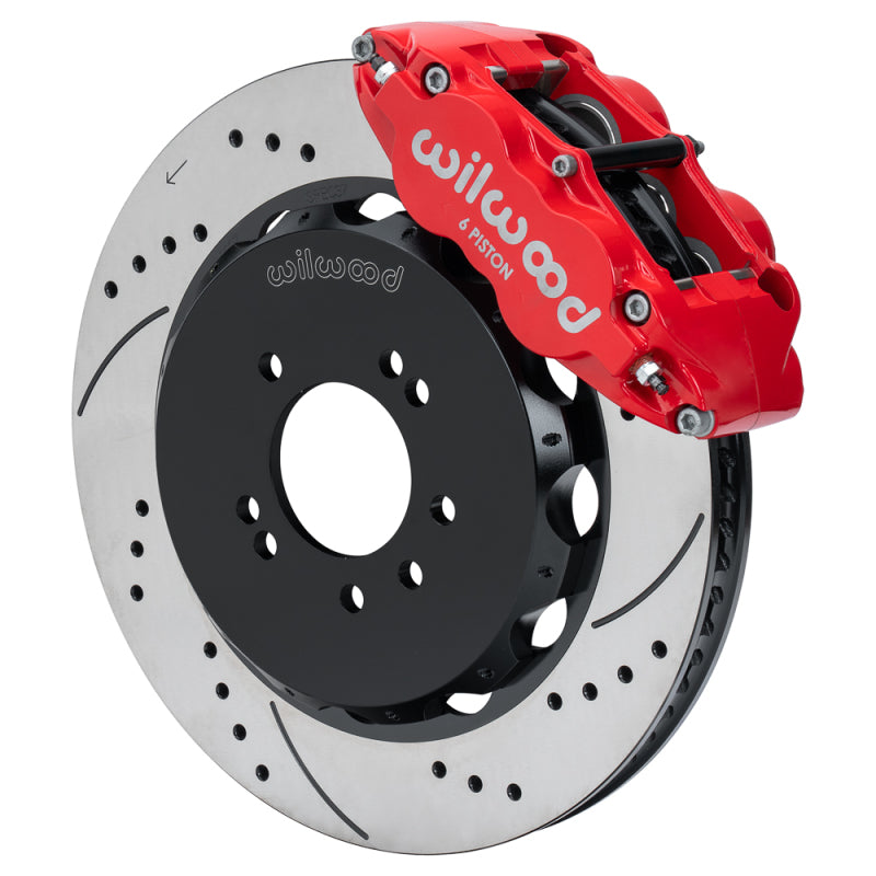 Wilwood 95-98 Nissan Skyline Superlite 6R Front BBK w/ 14.00in D/S Rotors & Flexlines - Red-thumbmail-1