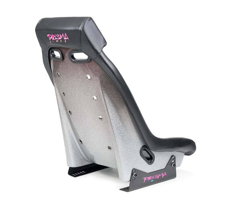 NRG GT Retro Bucket Seat - Black PVC Leather Black Stitching Multicolor Fiberglass Back w/ Glitter-thumbmail-3