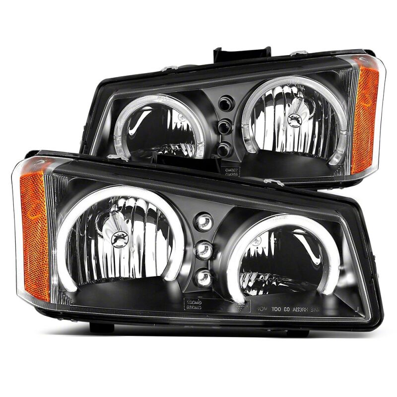 Raxiom 03-06 Chevrolet Silverado 1500 Dual LED Halo Projector Headlights- Black - Clear Lens-thumbmail-1