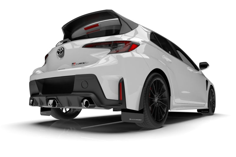 Rally Armor 23-24 Toyota GR Corolla Black Mud Flap w/ Light Blue Logo-thumbmail-2