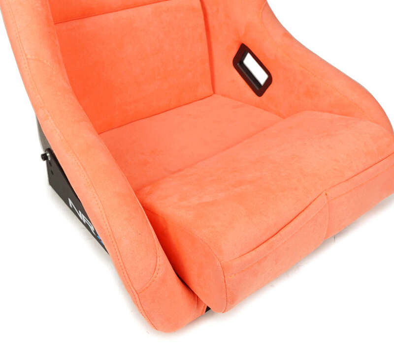NRG FRP Bucket Seat ULTRA Edition W/ Grey Pearlized Back / Peach Microfiber Material - Large-thumbmail-2