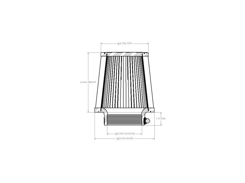 aFe POWER Universal Clamp-On Air Filter w/ D2 Dura-Dry Media - 3-1/2in F x 6in B x 4-3/4in T x 6in H-thumbmail-4