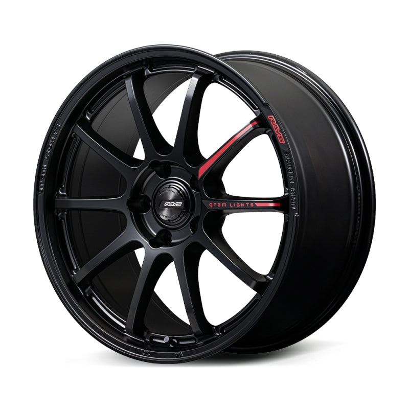 Gram Lights 57NR LIMITED II 17x7.0 +47 4-100 Semigloss Black Wheel w/ Black Cap/Stickers/Air Valve-thumbmail-2