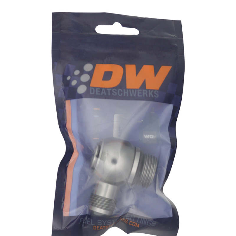 DeatschWerks 10AN ORB Male to 8AN Male Flare Low Profile 90-Degree Swivel - Anodized DW Titanium-thumbmail-2