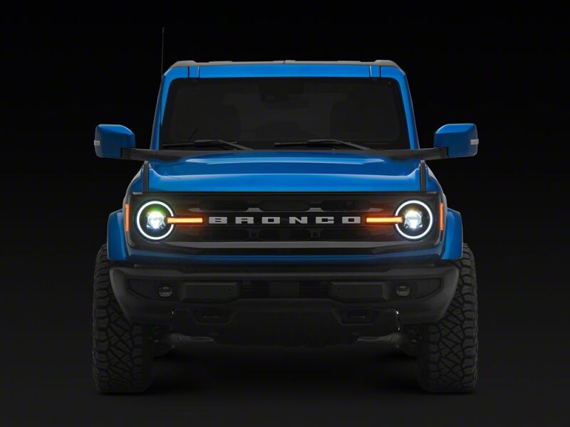 Raxiom 21-26 Ford Bronco LED Halo Headlights with White Backlight- Black Housing- Clear Lens-thumbmail-2