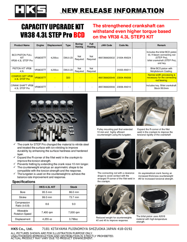 HKS Connecting Rod Set - VR38 4.3L STEP Pro-thumbmail-2