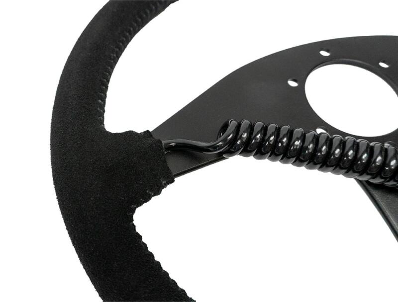 PRP Heated Flat Suede Steering Wheel - Black-thumbmail-2