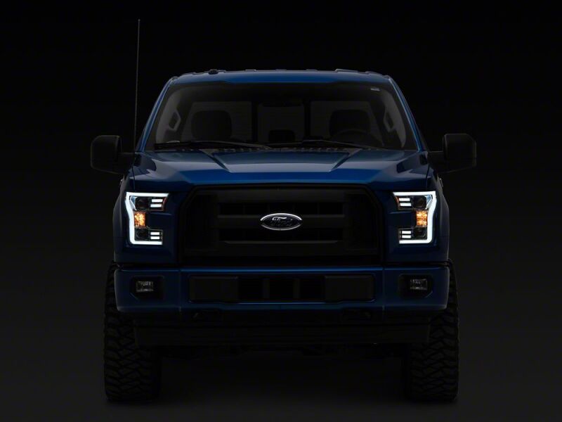 Raxiom 15-17 Ford F-150 Projector Headlights with LED Accent- Chrome Housing- Clear Lens-thumbmail-3