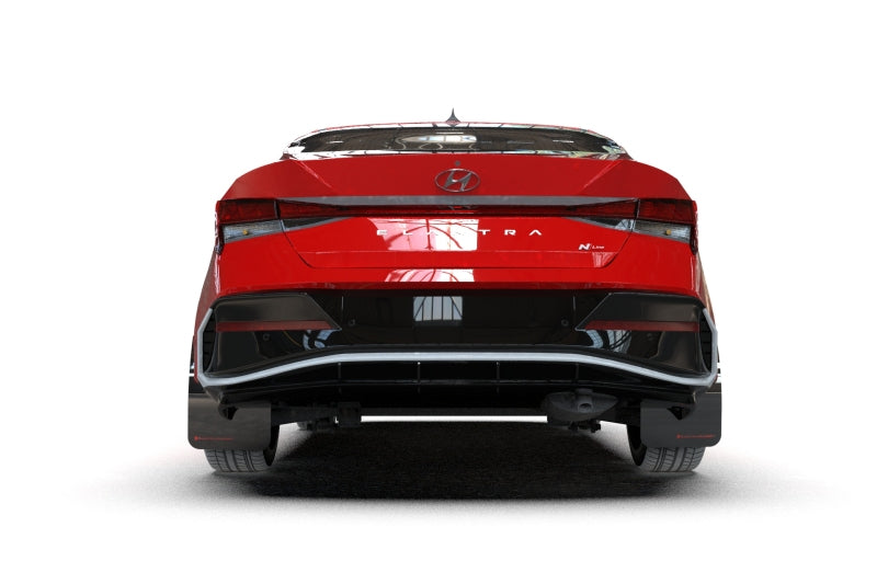 Rally Armor 2024+ Hyundai Elantra N Line Black Mud Flap w/ White Logo-thumbmail-2