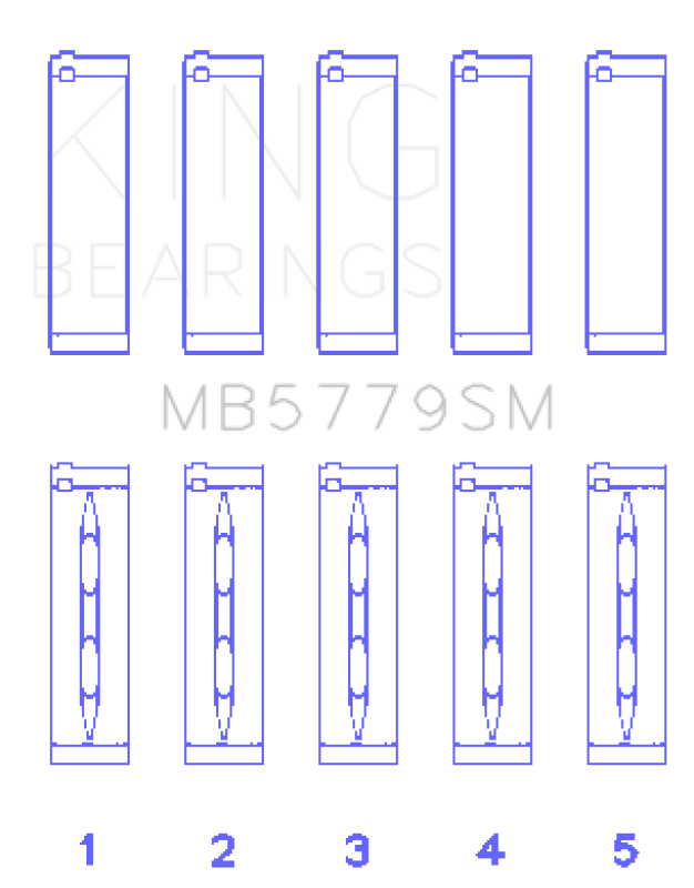 King Engine Bearings Audi CDaa/CDha/CDhb/CDab (Size +0.25mm) Main Bearing Set-thumbmail-1