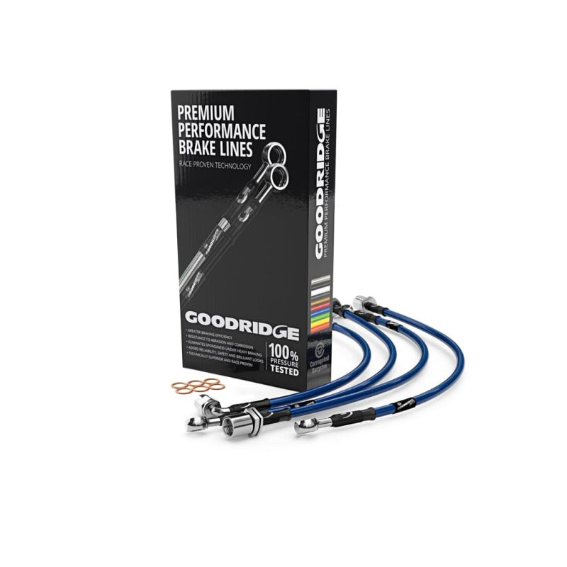 Goodridge 14-18 Subaru Forester 2.0L Stainless Steel Brake Lines - Electric Blue-thumbmail-1